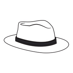 pop art man hat in black and white