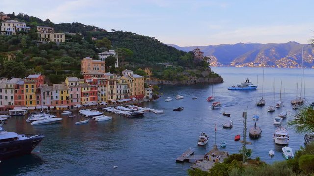 View at port in Portofino, Italy