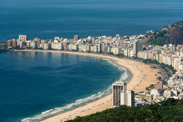 High Angle View of Copacabana Beach in Rio de Janeiro City, Brazil