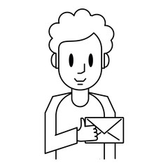 Man with envelope cartoon