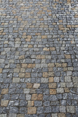 Concrete tiles path