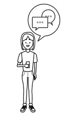 Woman using smartphone