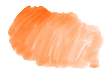 Orange abstract watercolor art hand paint on white background