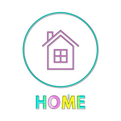 Home Page Bright Linear Round Icon Thin Outline