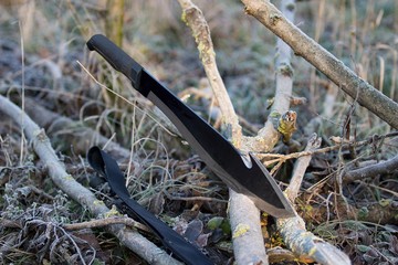 big knife in the wood