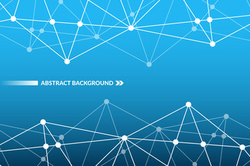 Abstract vector triangle background. Polygonal network pattern. Connected lines and circles illustration for business, connection, project, net, neural, design, low poly, concept, template