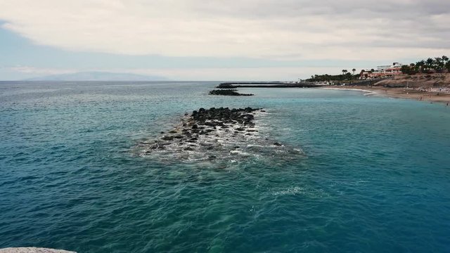 Panoramic view on El Duque Beach on Tenerife Island.