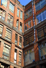 Building facade of red brick