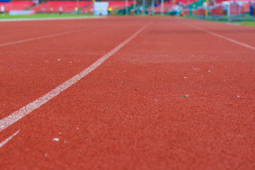 Athletics stadium running track, sport field