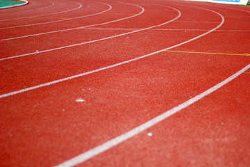 Athletics stadium running track, sport field