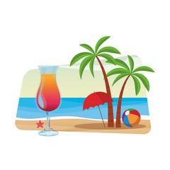 cocktail and palm tree