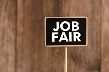 Job Fair Text On Blackboard Sign Board
