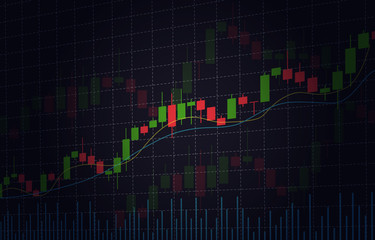 Vector background with stock market candlesticks chart. Forex trading creative design. Candlestick graph illustration for trade analytics