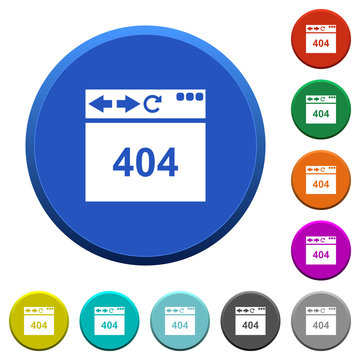 Browser 404 page not found beveled buttons