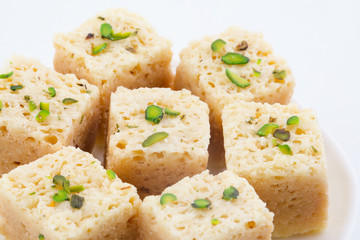 Indian Traditional Famous Sweet Food Mysore Pak or Mysoor Pak