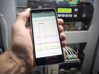 Controller or logic control relay in the electrical Cabinet on the circuit Board