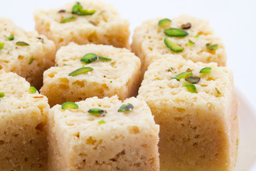 Indian Traditional Famous Sweet Food Mysore Pak or Mysoor Pak