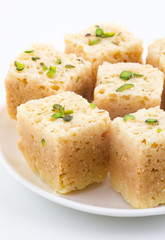 Indian Traditional Famous Sweet Food Mysore Pak or Mysoor Pak