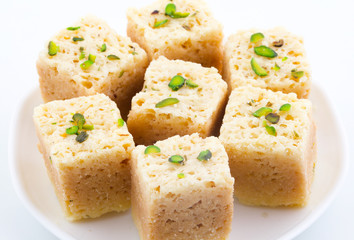 Indian Traditional Famous Sweet Food Mysore Pak or Mysoor Pak