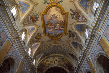 Obraz premium ceiling decorated with fresco of the Amelia Duomo, Umbria, Italy
