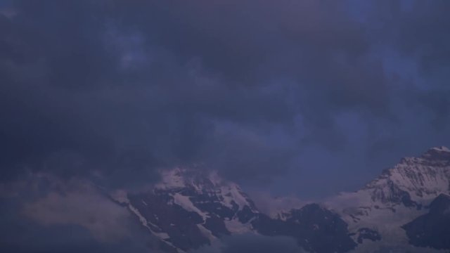 Alpine peaks landskape background. Jungfrau, Bernese highland. Alps, tourism and adventure hiking concept