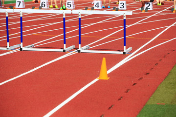 Hurdle rack, in the track and field