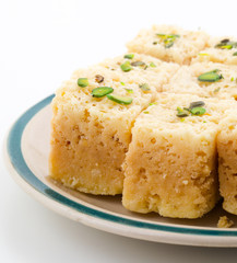 Indian Traditional Famous Sweet Food Mysore Pak or Mysoor Pak