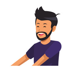 man with beard profile