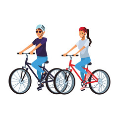 Fototapeta premium women in bicicles