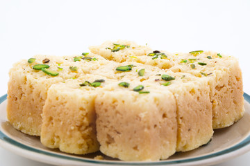 Indian Traditional Famous Sweet Food Mysore Pak or Mysoor Pak