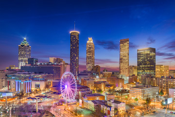 Atlanta, Georgia, USA Dawn Skyline - obrazy, fototapety, plakaty