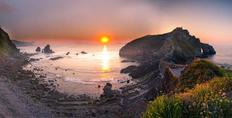 The most famous spot of the basque coast, Gaztelugatxe at Bizkaia, Basque Country.
