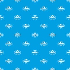 Summer camping pattern vector seamless blue repeat for any use