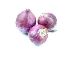 Thai red onion on white background, food ingredient