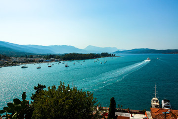 Coast of Paros island in Greece view from above
