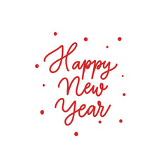Happy new year  -  hand lettering desiign inscription vector.