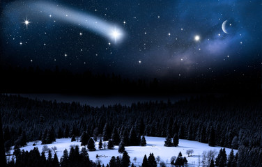 Sternschnuppe am Himmel