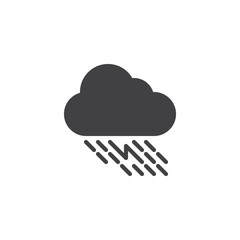Thunderstorm, rainy cloud vector icon. filled flat sign for mobile concept and web design. Rain with lightning simple solid icon. Stormy weather symbol, logo illustration. Pixel perfect vector