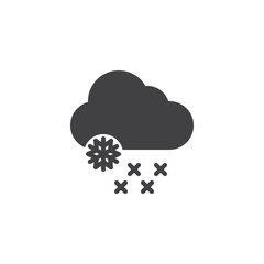 Cloud and Snow vector icon. filled flat sign for mobile concept and web design. Snowy weather simple solid icon. Symbol, logo illustration. Pixel perfect vector graphics