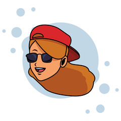 young woman face pop art