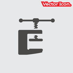 Clamp tool icon isolated sign symbol and flat style for app, web and digital design. Vector illustration.