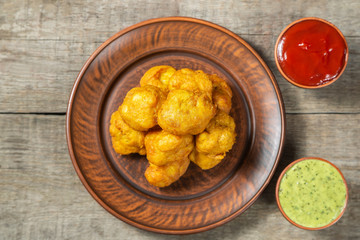 Pacora. Popular Indian vegetarian fast food.  