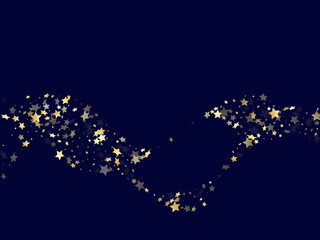 Gold falling star sparkle elements of glitter gradient vector background.