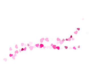 Hearts confetti flying vector background graphic design.