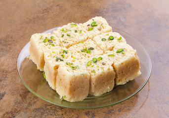 Indian Traditional Famous Sweet Food Mysore Pak or Mysoor Pak