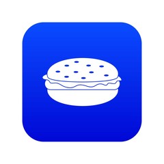 Burger icon digital blue for any design isolated on white vector illustration