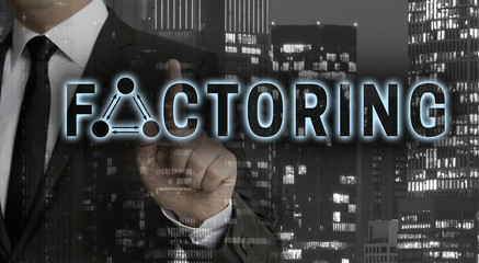 Factoring Konzept wird von Geschäftsmann gezeigt