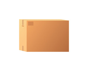 Empty Closed Box Mockup, Post Container for Goods