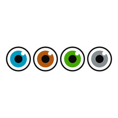 Eyes colors set icon sign