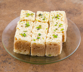 Indian Traditional Famous Sweet Food Mysore Pak or Mysoor Pak